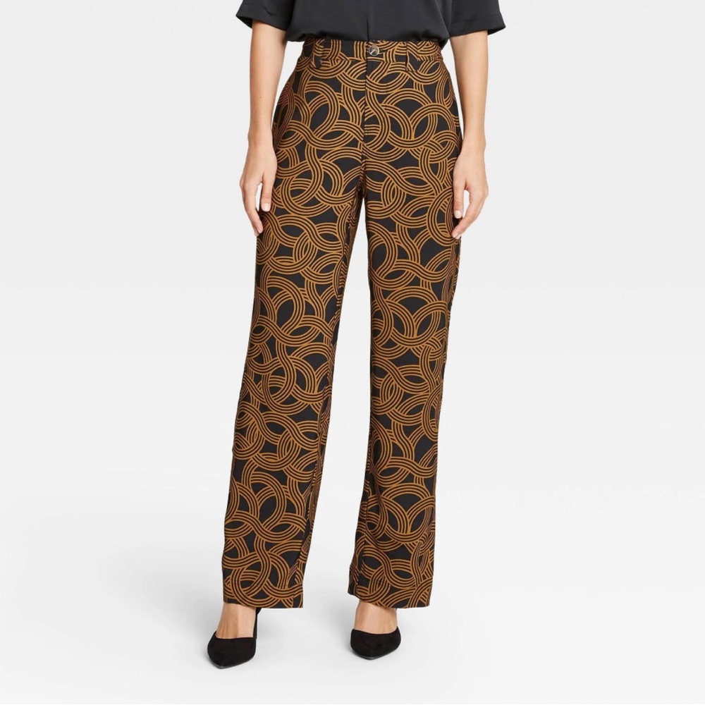 Who What Wear Swirling Rings High Waist Wide Leg Pants - Size 2
